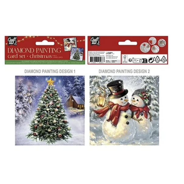 XMAS - Diamond Painting Cards - Christmas Tree & Snowman