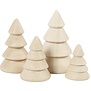 Kerstbomen van hout , 4st