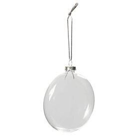 Plat glazen kerstballen (6st)