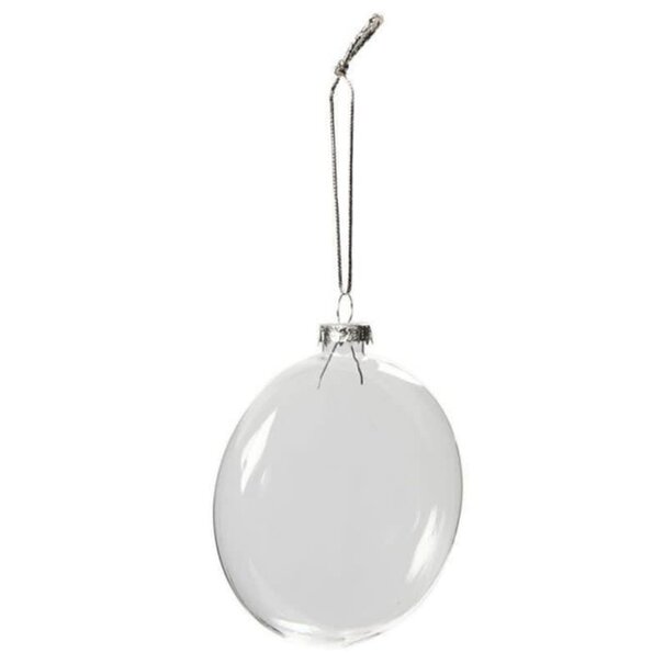 Plat glazen kerstballen (6st)