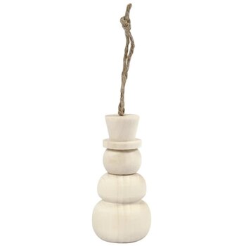 Sneeuwpop hout met ophangkoord