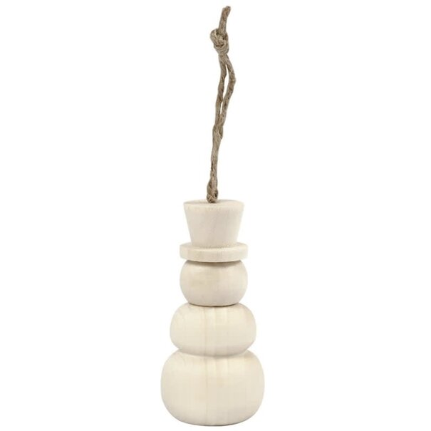 Sneeuwpop hout met ophangkoord