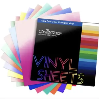 TeckwrapCraft | COLD Color Changing Vinyl Sheets Pack (9 pcs) TeckwrapCraft