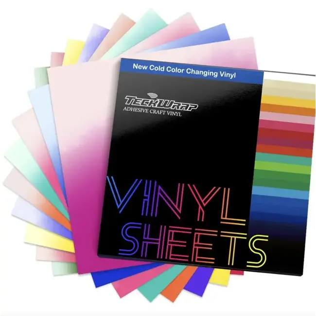 COLD Color Changing Vinyl Sheets Pack (9 pcs) TeckwrapCraft