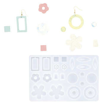 Unicraft | Silicone mal - Oorbellen bloemen