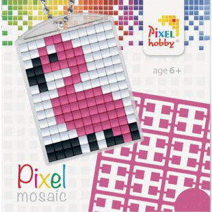 Pixel sleutelhanger - Flamingo