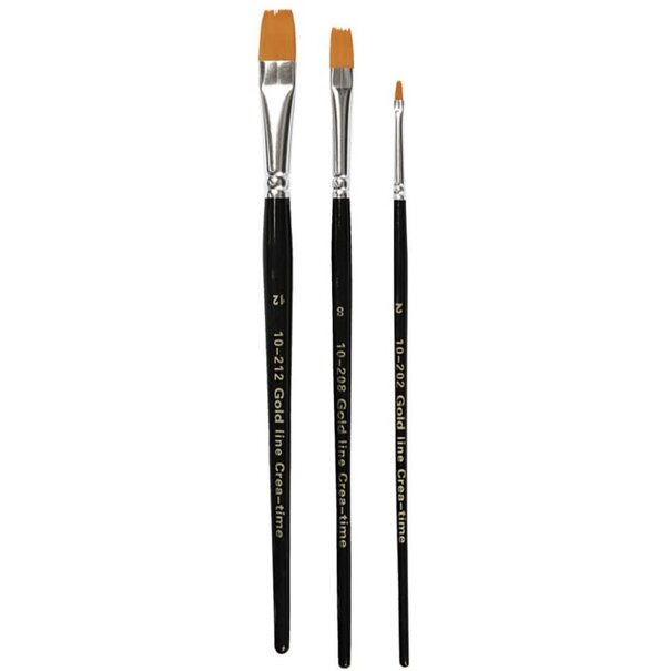 Gold Line Penselen - Plat, 3 stuks