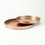 Set van 2 metalen dienbladen rond - rose gold