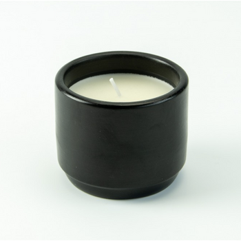 Potje Keramiek Met Kaars - Zwart
