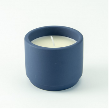 Potje Keramiek Met Kaars - Marineblauw