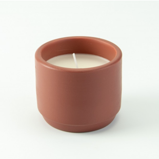 Potje Keramiek Met Kaars - Terracotta