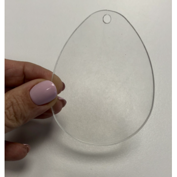 Feeërieke | Blanco Ei met ophangoogje - plexiglas transparant SMALL