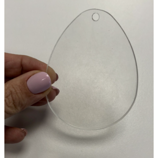 Feeërieke | Blanco Ei met ophangoogje - plexiglas transparant LARGE