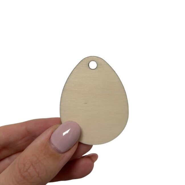 Blanco Ei met ophangoogje - triplex SMALL