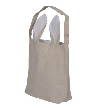 Paaszakje jute met oren - WIT