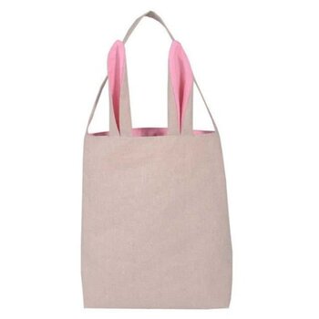 Paaszakje jute met oren - ROZE