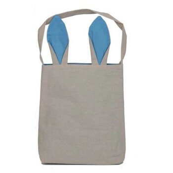 Paaszakje jute met oren - LICHTBLAUW