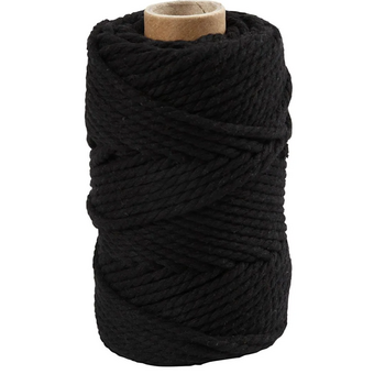 Creativ Company | 4mm Macramé Koord. zwart