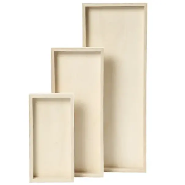 Set houten dienbladen (3st)