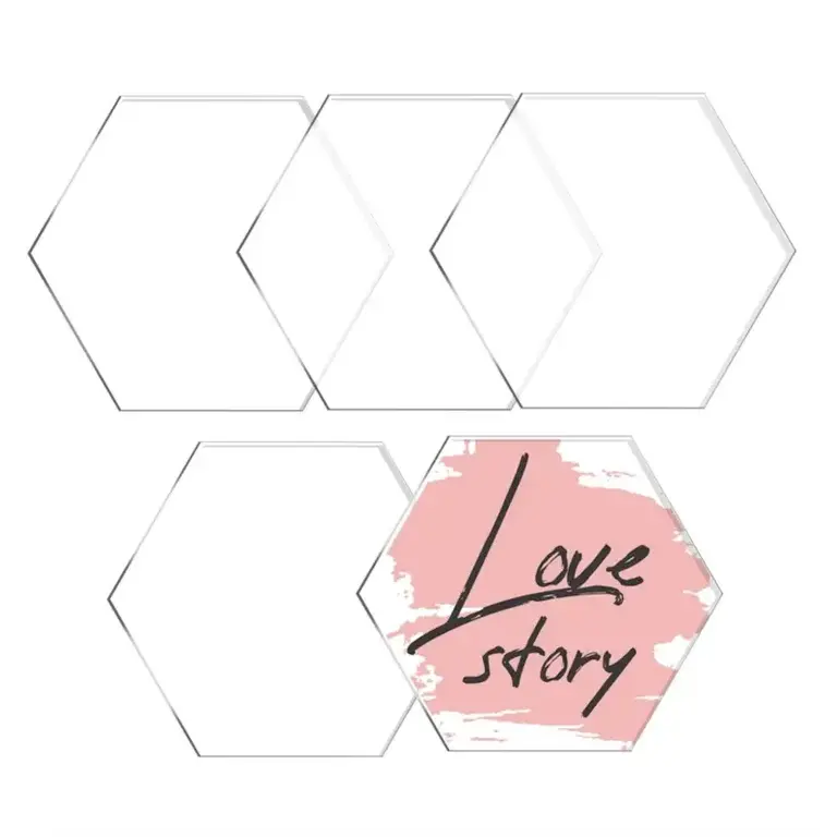 TeckwrapCraft | Acyrlic Hexagon Discs 8cm / Hexagon - Set van 5