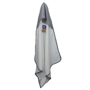 Baby Hooded Towel / White-Anthracite Grey