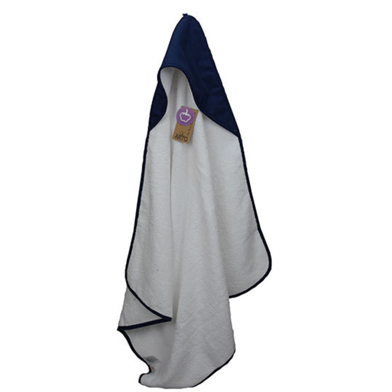 A&R | Baby Hooded Towel / White-French Navy
