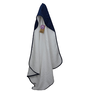 Baby Hooded Towel / White-French Navy