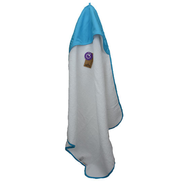 A&R | Baby Hooded Towel / White-Aqua Blue