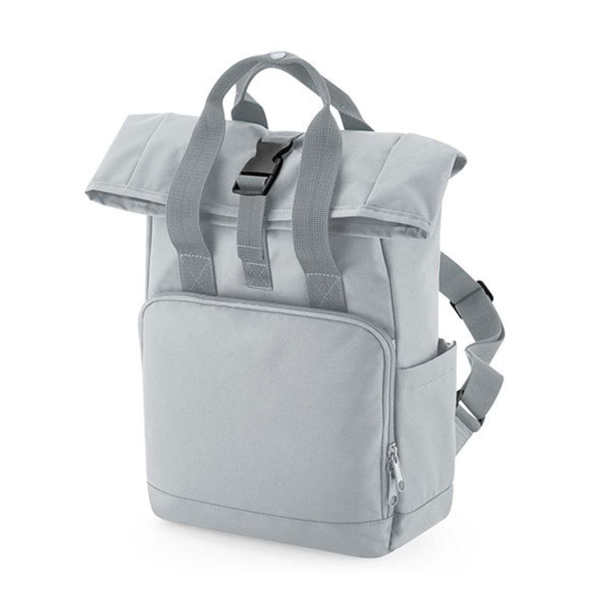 Recycled Mini Twin Handle Roll-Top Backpack - Light Grey