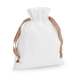 Katoenen Cadeauzakje Soft White /  Rose Gold