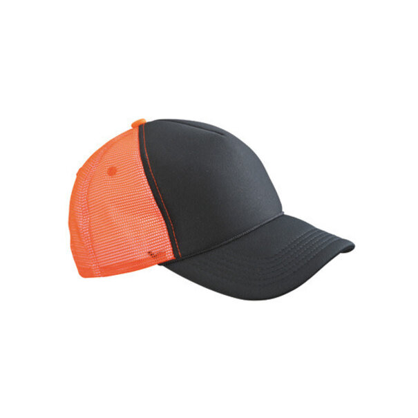 Myrtle Beach | Retro Mesh Cap - Black / Neon Orange