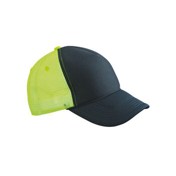 Myrtle Beach | Retro Mesh Cap - Black / Neon Yellow