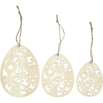 Creativ Company | Paasornamenten, 3st flower egg