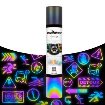 TeckwrapCraft | Reflective Adhesive Vinyl 1,5m - Rainbow  Black TeckwrapCraft