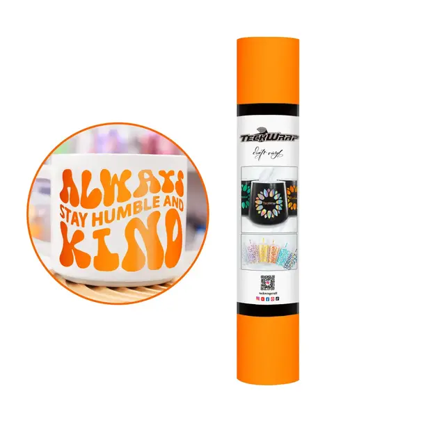TeckwrapCraft | TeckwrapCraft Matte Adhesive Craft Vinyl - Neon Orange
