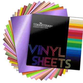 TeckwrapCraft | Bubble Free Mirror Chrome Adhesive Vinyl Sheet Pack (14 PCS)