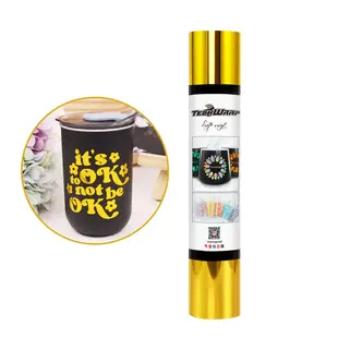 TeckwrapCraft Bubble Free Mirror Chrome Adhesive Vinyl - Gold