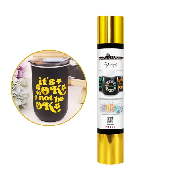 TeckwrapCraft | TeckwrapCraft Bubble Free Mirror Chrome Adhesive Vinyl - Gold