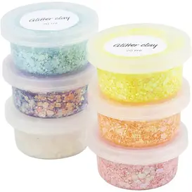 GLITTER CLAY - Pastelkleuren (6x20ml)