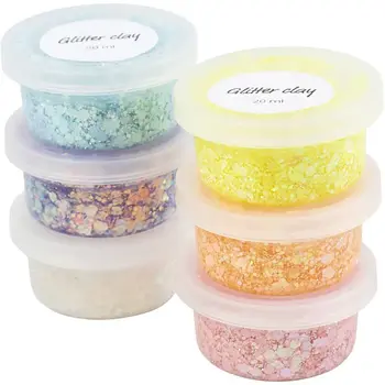Creativ Company | GLITTER CLAY - Pastelkleuren (6x20ml)