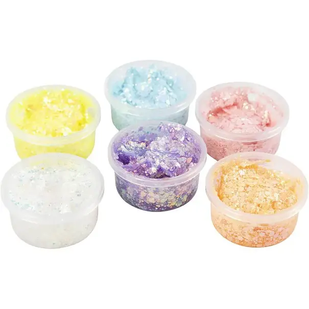 Creativ Company | GLITTER CLAY - Pastelkleuren (6x20ml)