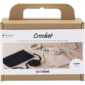 Creativ Company | Mini Hobbyset Haken - Tas met Roos