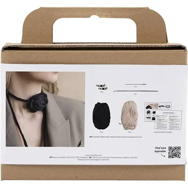 Creativ Company | Mini Hobbyset Haken - Tas met Roos