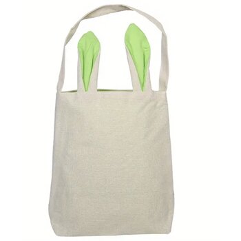 Paaszakje jute met oren - LICHTGROEN