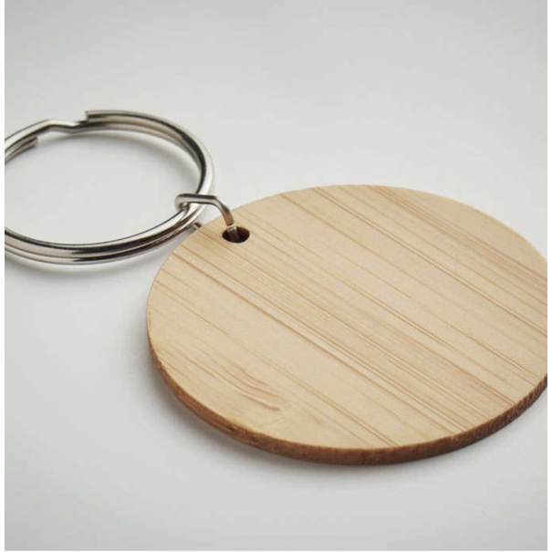 Ronde Sleutelhanger Bamboe