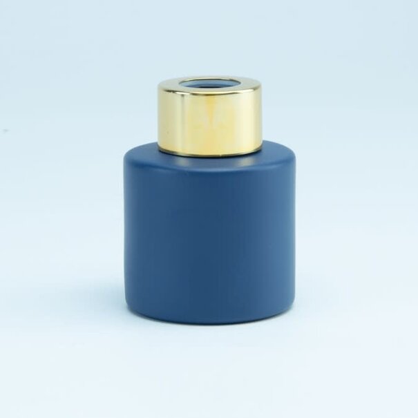 Parfumflesje Cylinder Marineblauw met gouden schroefdop - 50ml