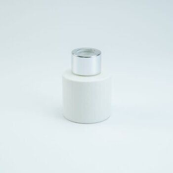 Parfumflesje Cylinder White met zilveren schroefdop - 50ml
