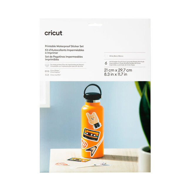 Cricut Printable Waterproof Sticker Set A4 White (6 vellen)