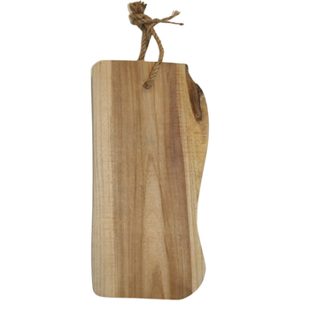 Snijplank teakhout rustiek recht met touw