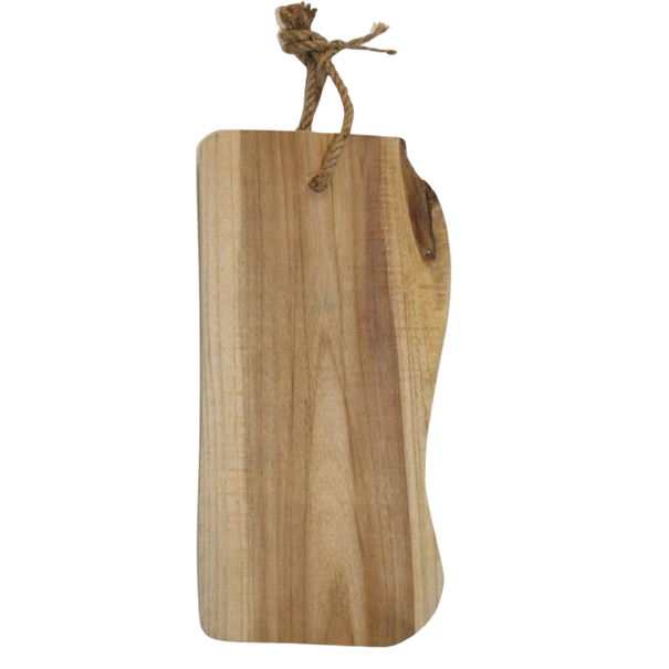 Snijplank teakhout rustiek recht met touw